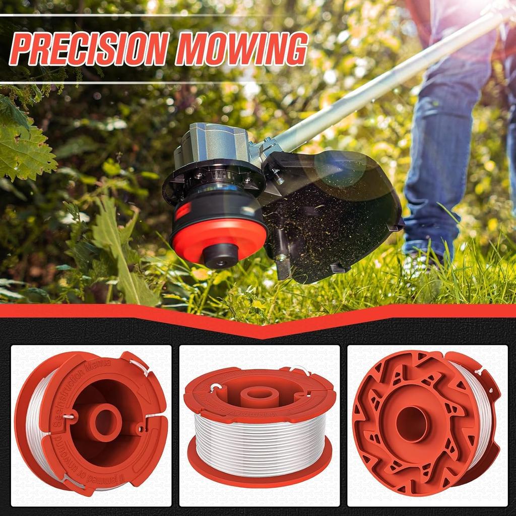 0653 Replacement Trimmer Spool, 0.065 Inch Auto Feed Weed Eater String 30ft, Compatible with Craftsman 900 ,915 ,Durable Trimmer Line with Cap Head