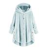 Fashion Women Button Coat  Tail Tops Hooded Pullover Loose Sweater 
