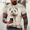 New Fun Animal Panda Pattern Men's T-Shirt Printed T-Shirt Fashion Round Neck Plus Size Short Sleeve Personalized Men's T-Shirts