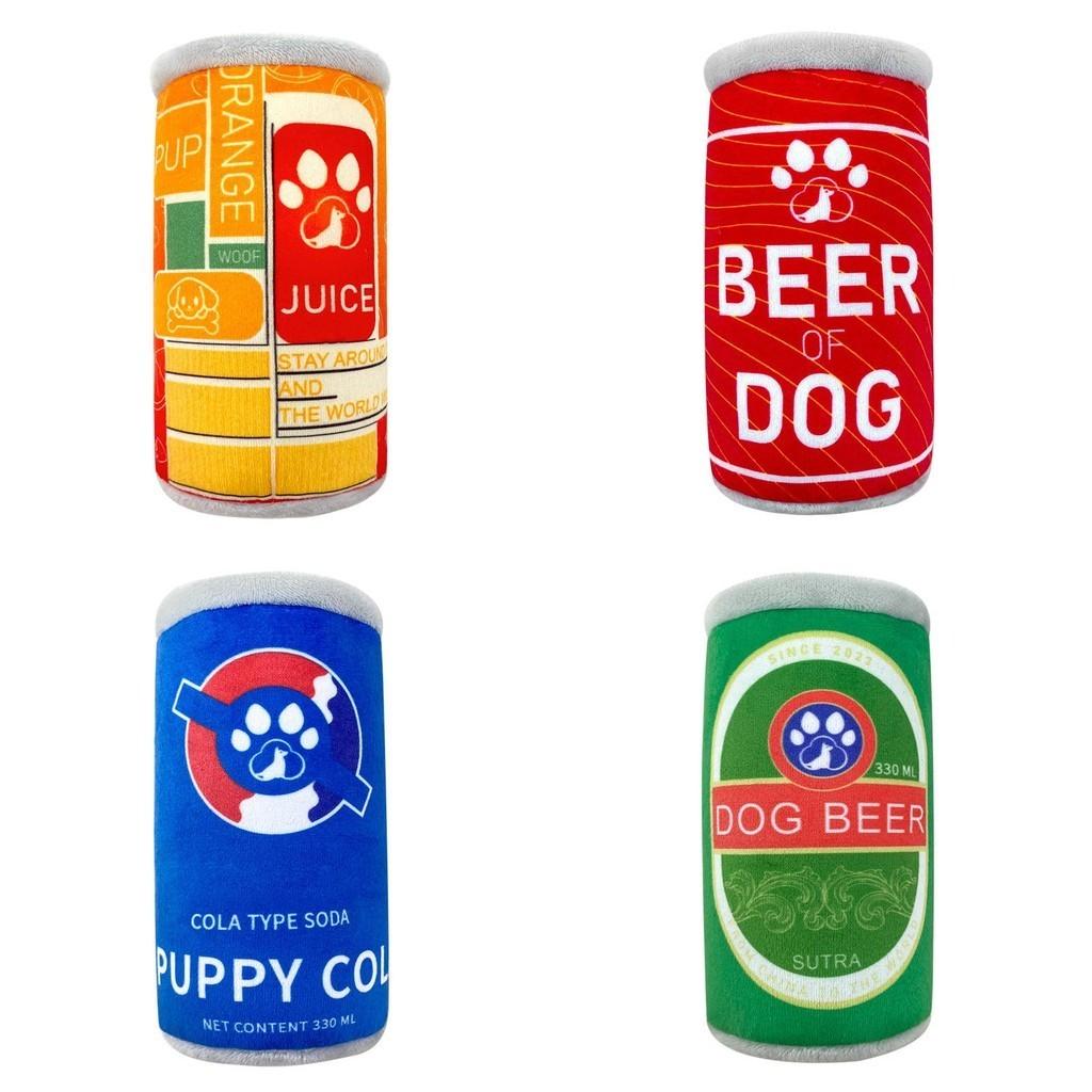 New Can Dog Toy Plush Toy For Dogs Durable Chew Toy With Squeaker 48g Orange/red/blue/green/gray/yellow-green