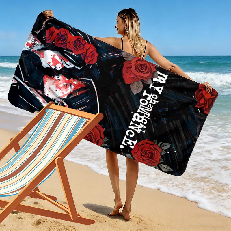 My Chemical Romance Print Beach Towel, Large Soft Quick Dry Towel for Beach Camping Swimming