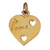 [J9602] - Gold Plated 'I Love You' Pendant - 16x15 Mm