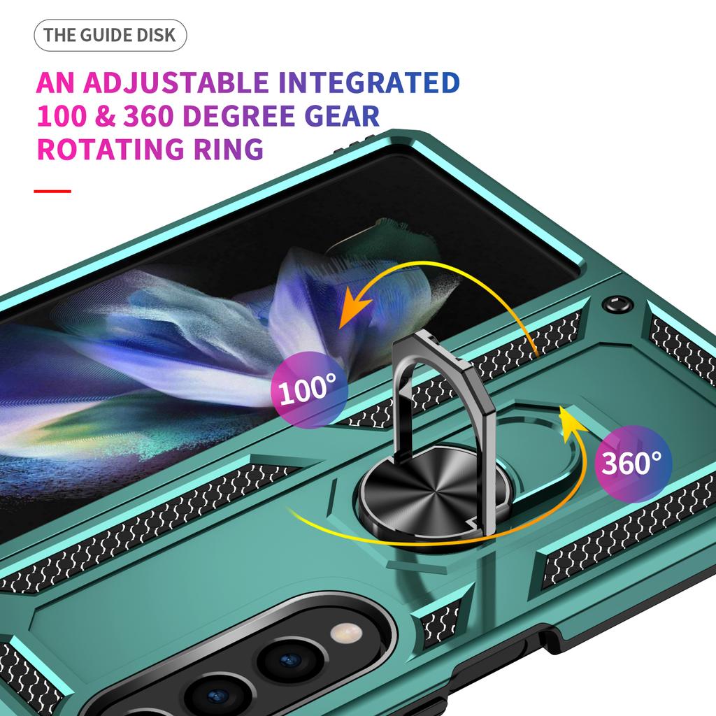 Складной чехол-сумка для телефона с металлическим кольцом для Samsung Galaxy Z Fold 4 5g Fold3 Fold4 Fold 3, противоударные защитные чехлы с подставкой
