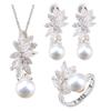 Bestselling Jewelry European and N Light Luxury Pearl Zircon Inlay Necklace Earrings Lady Jewelry