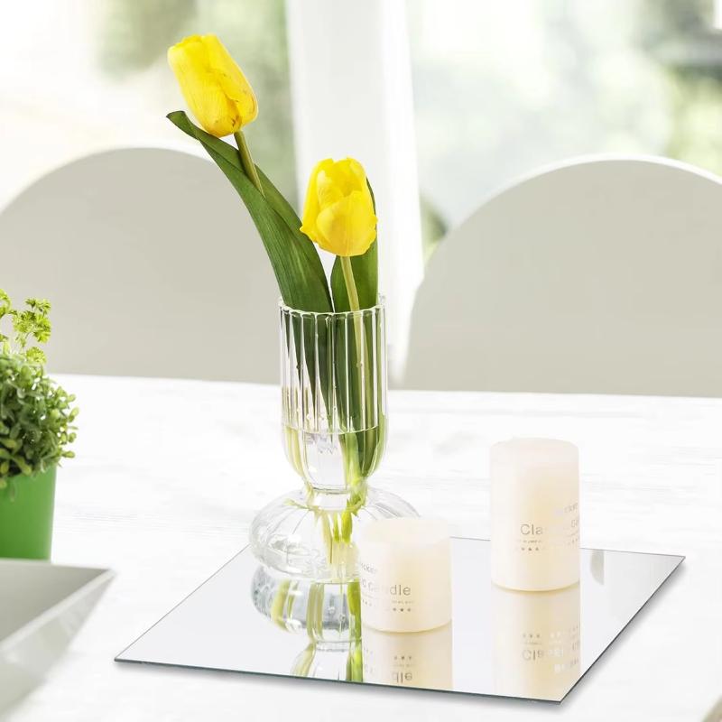 6 шт. - 15 см Квадратные зеркала Подставка для свечей для центральных элементов стола, настенный декор, спальня, ванная комната, домашний декор