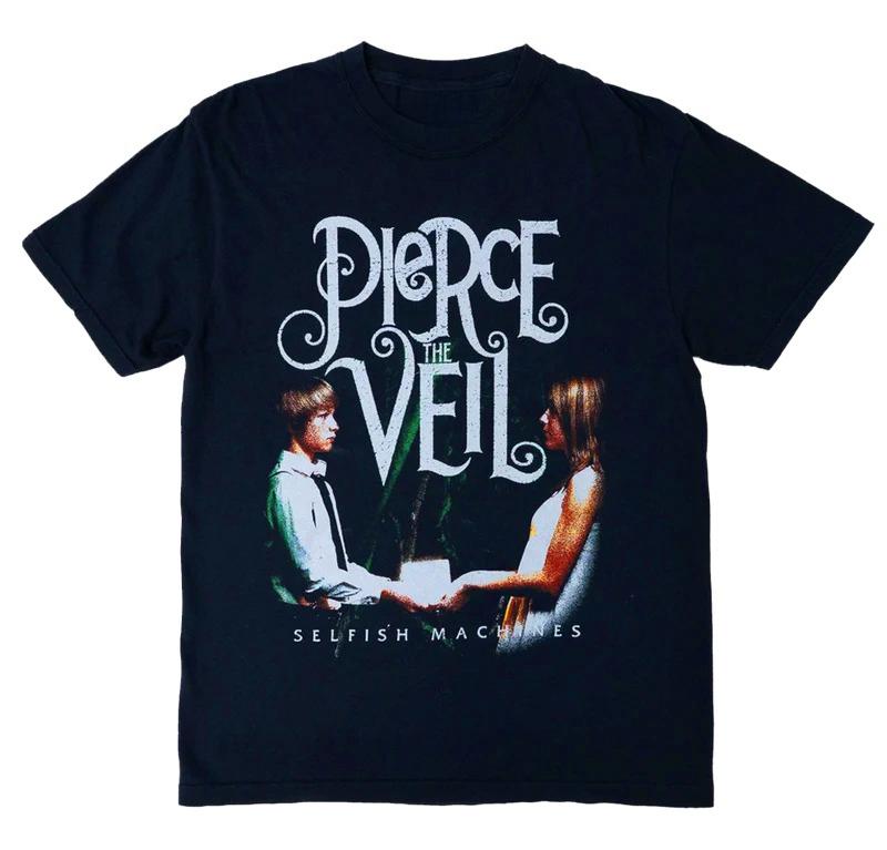 Pierce The Veil Selfish MachinesGraphic T Shirt Emo Rock Fan Tee Iconic Album Art Print Cotton Tshirt Loose and Comfortable