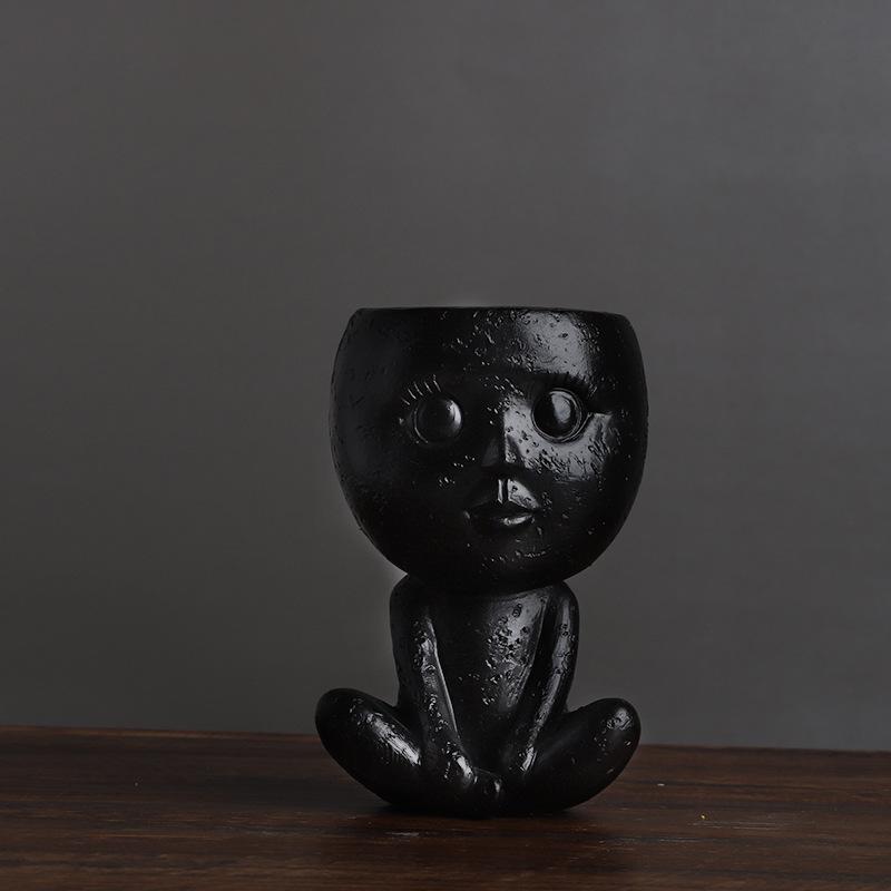 Скандинавская креативная ваза, милая кукла для девочки, суккулентное растение, цветочный горшок, украшение для дома, украшение из смолы, горшок для растений