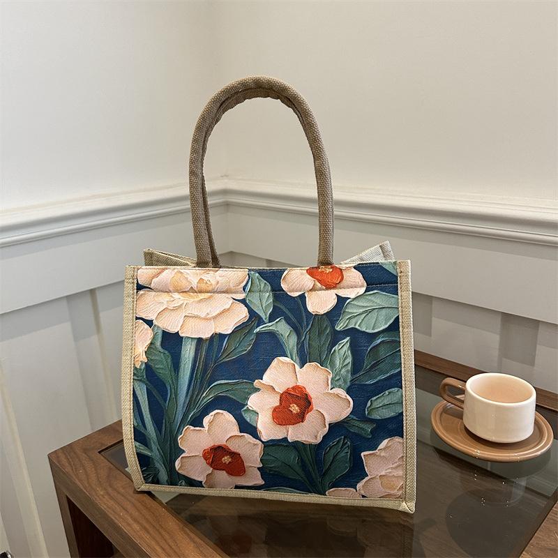 Большая вместительная льняная сумка для поездок на работу, новая сумка через одно плечо, этнический стиль, студенческая ручная сумка для занятий