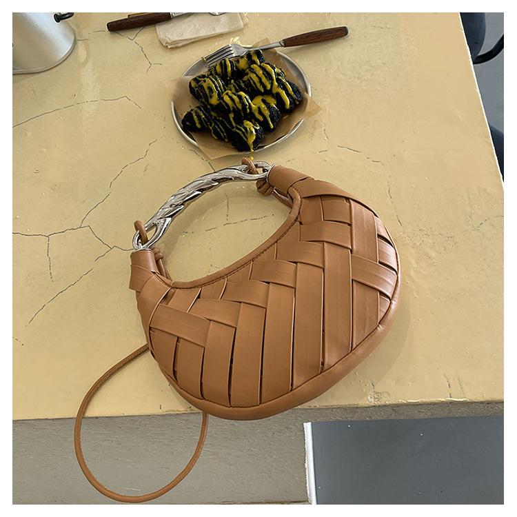Плетеная сумка Bird's Nest женская сумка 2024 осень легкая роскошная модная универсальная портативная сумка-полумесяц на одно плечо сумка через плечо с пельменями