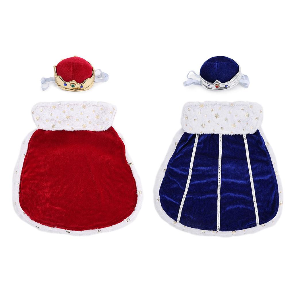 Popular Dog Apparel Set Cloak and Crown Hat Set Easy Clean Pet Costume For Breeds Daily Adventures and Halloween Event