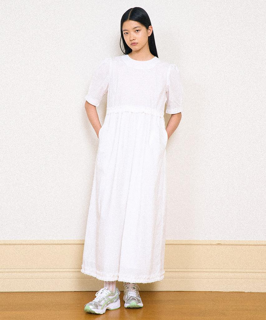 Partimento Woman Puff Sleeve Maxi Dress_White