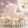 Mural Wallpaper Nordic Hand-painted 3D Clouds Hot Air Balloon Wall Painting Children's Room Background Wall Wallpaper Decor