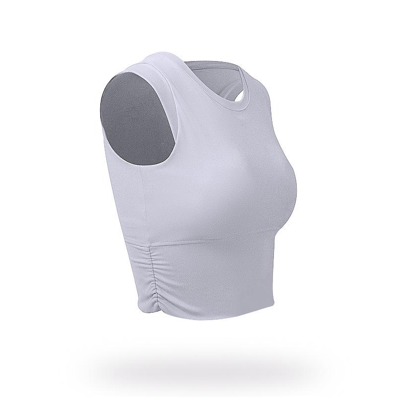 Women's Shockproof Yoga and Running Sleeveless Top with Chest Pad