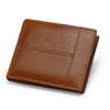 Men's Genuine Leather Tri-fold Wallet with Multi-card Slots and Horizontal Coin Purse