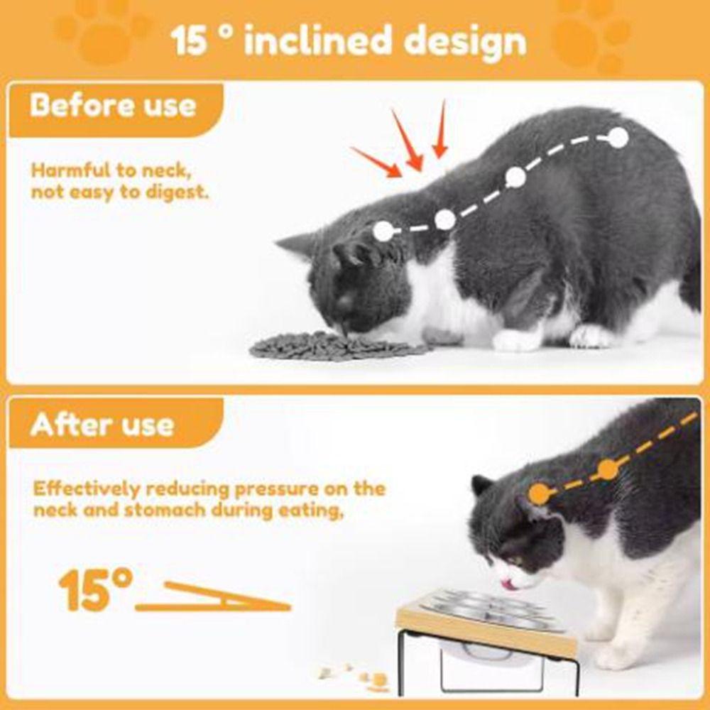 Миски для питомцев с защитой от протекания, приподнятые, нескользящая миска для воды и корма для собак, деревянная подставка для кошачьей миски, кормление питомцев