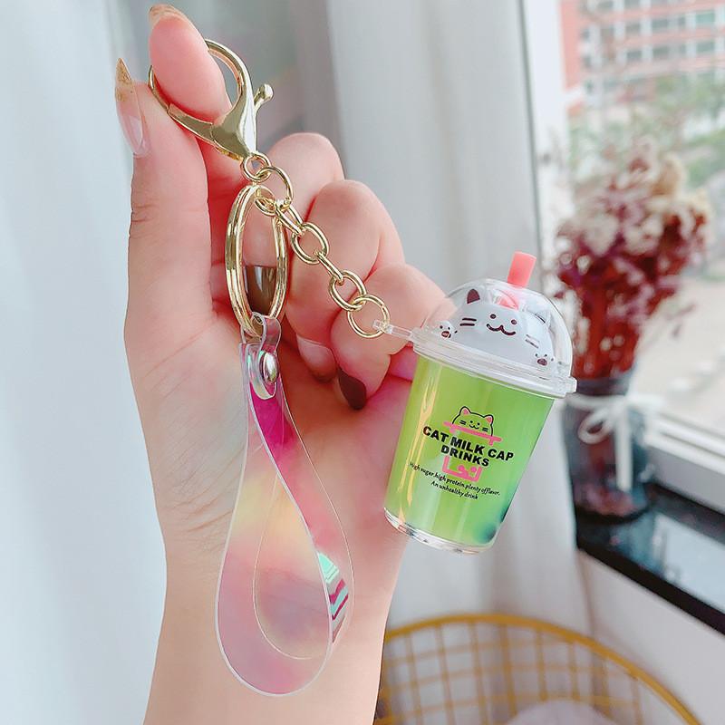 Adorable Cartoon Unicorn Boba Tea Acrylic Keychain Cute Gift For Friends And Couples