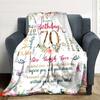 Happy 70Th Birthday Card Throw Blanket Soft Warm Cozy Versatile for Sofa Couch Office Bed Picnics Ideal Best Holiday Gift for Friends, Family Y18
