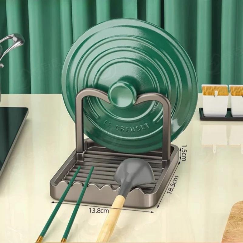 Floor Standing Pan Pot Lid Holder Stand Rack Spoon Rest Pot Lid Spatula Soup Spoon Storage Shelf Pot Lid Rack Kitchen Storage