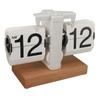 Digital Flip Clock 12H AM PM Auto Mechanical Flip Desk Clock with Wood Base Vintage Retro Digital Table Clock for Home Bedroom