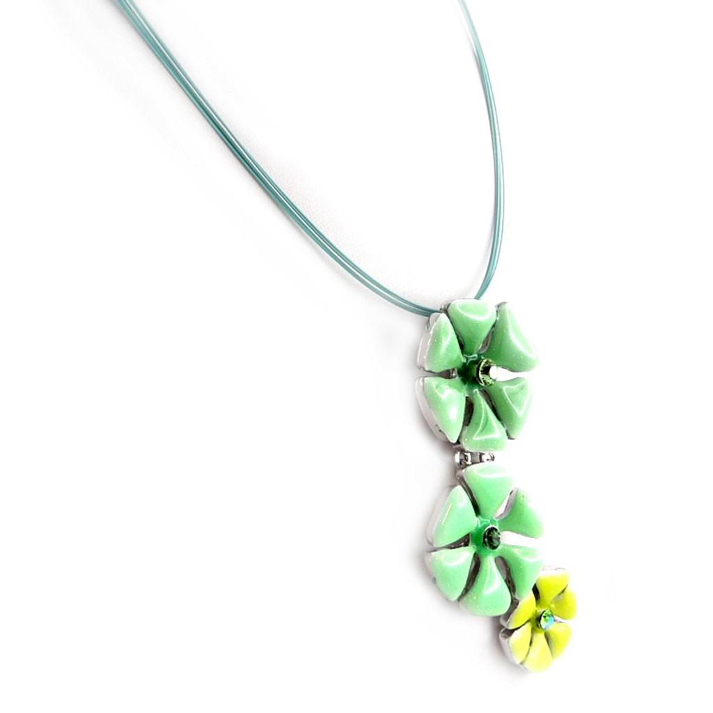 Les Trésors De Lily [E0391] — Зеленое дизайнерское колье «Мимозы»