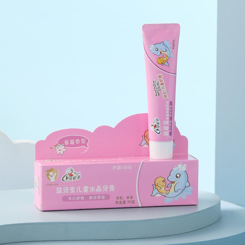 Kaiduo Children's Toothpaste 50g Yiyabao Children's Crystal Toothpaste Baby Strawberry Apple Orange Fruit Flavor