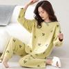 Пижама женская из чистого хлопка с длинным рукавом, домашняя одежда, которую женщины могут носить, хлопковый повседневный костюм большого размера