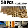 50pcs Titanium Coated High-Speed Steel Drill Bit Set - Suitable for Metal and Wood 1-3mm Carbon Steel, Round Shank, Spiral Flute Design, Mixed Sizes