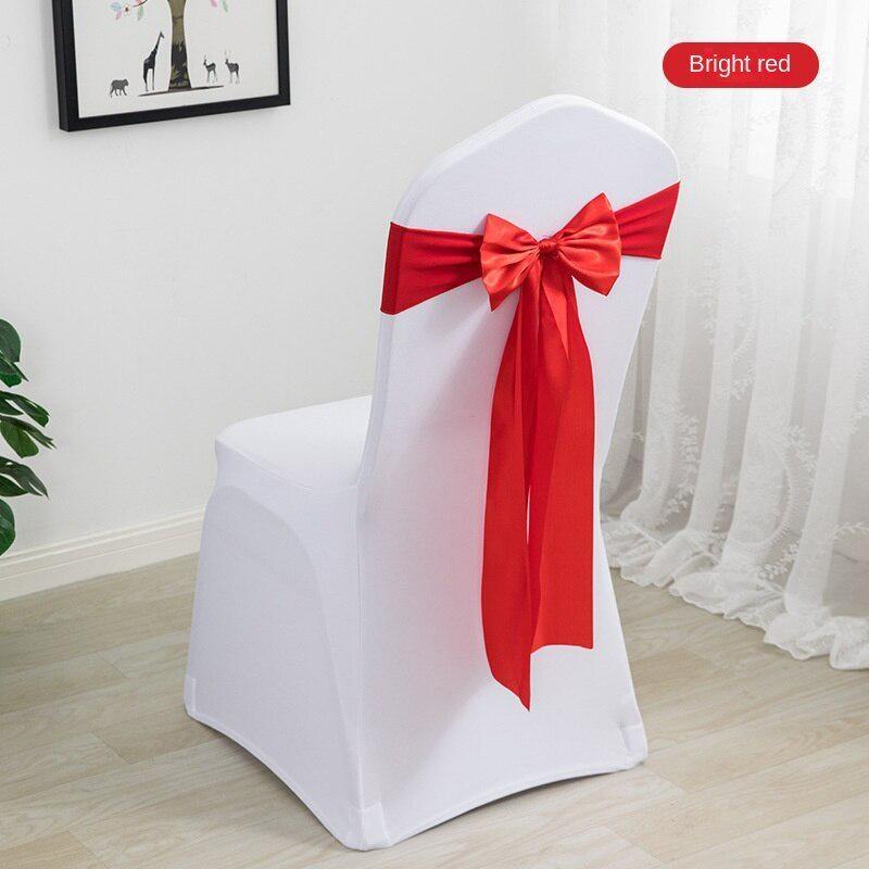 Складной стул, ленты, ленты для стульев из спандекса, атласные пояса для стула, банты для стула, эластичные пояса для стула для свадебных вечеринок, мероприятий, банкетов, отелей, домашнего кухонного стула