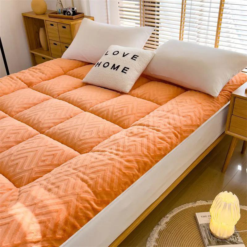 Матрас из молочного бархата для домашнего использования, утолщенный и теплый зимой, студенческий матрас толщиной 6 см