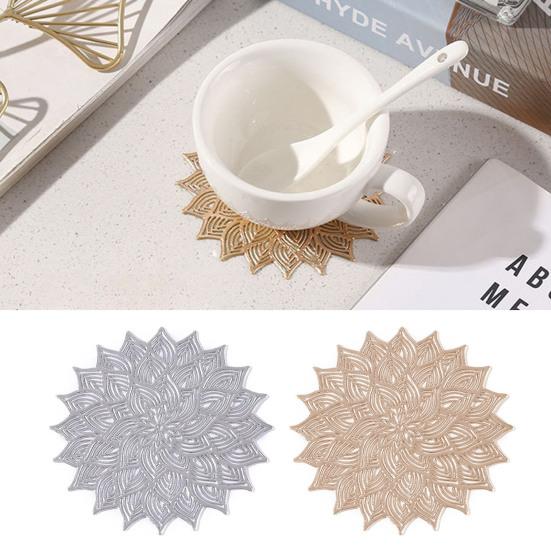 Coaster Easy To Clean Dining Table Protector Pad Heat Resistant Flower Shape Cup Mat for Home Kitchen AVE