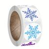 500pcs/roll Glossy Snowflake Stickers, Round Paper Christmas Decals, Single-Use Festive Home Decor for New Year Celebrations