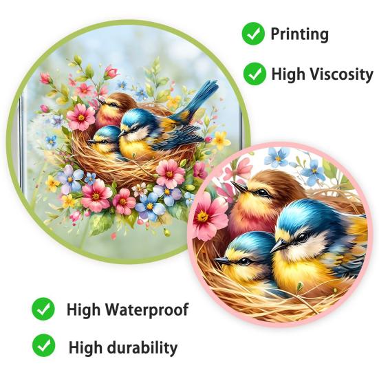 Static Window Sticker Decorative Bird Sticker Waterproof Scratch-Resistant Removable Sticker for DIY Home