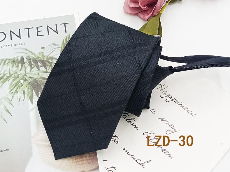 Мужской деловой галстук с ленивой молнией 8 см, легко завязывается, полосатый черный галстук без узлов