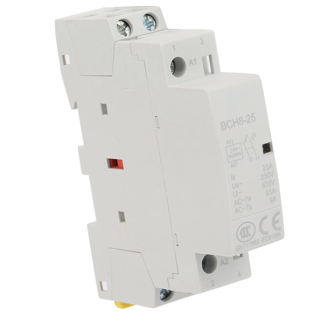 2P 25A 24V 2NO 50/60HZ Din Rail Household AC Contactor High Quality