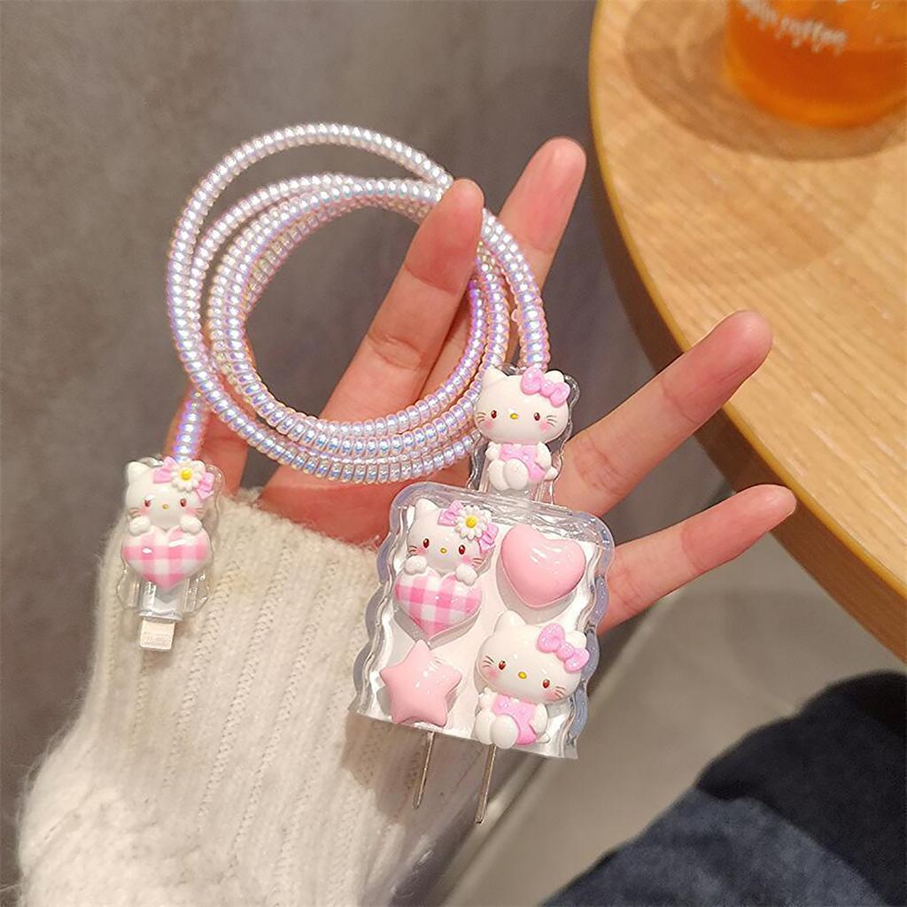 Мультяшная милая накладка на зарядное устройство для телефона Sanrio Для iPhone Для iPad Хелло Китти Почакко Чехол для адаптера питания с быстрой зарядкой