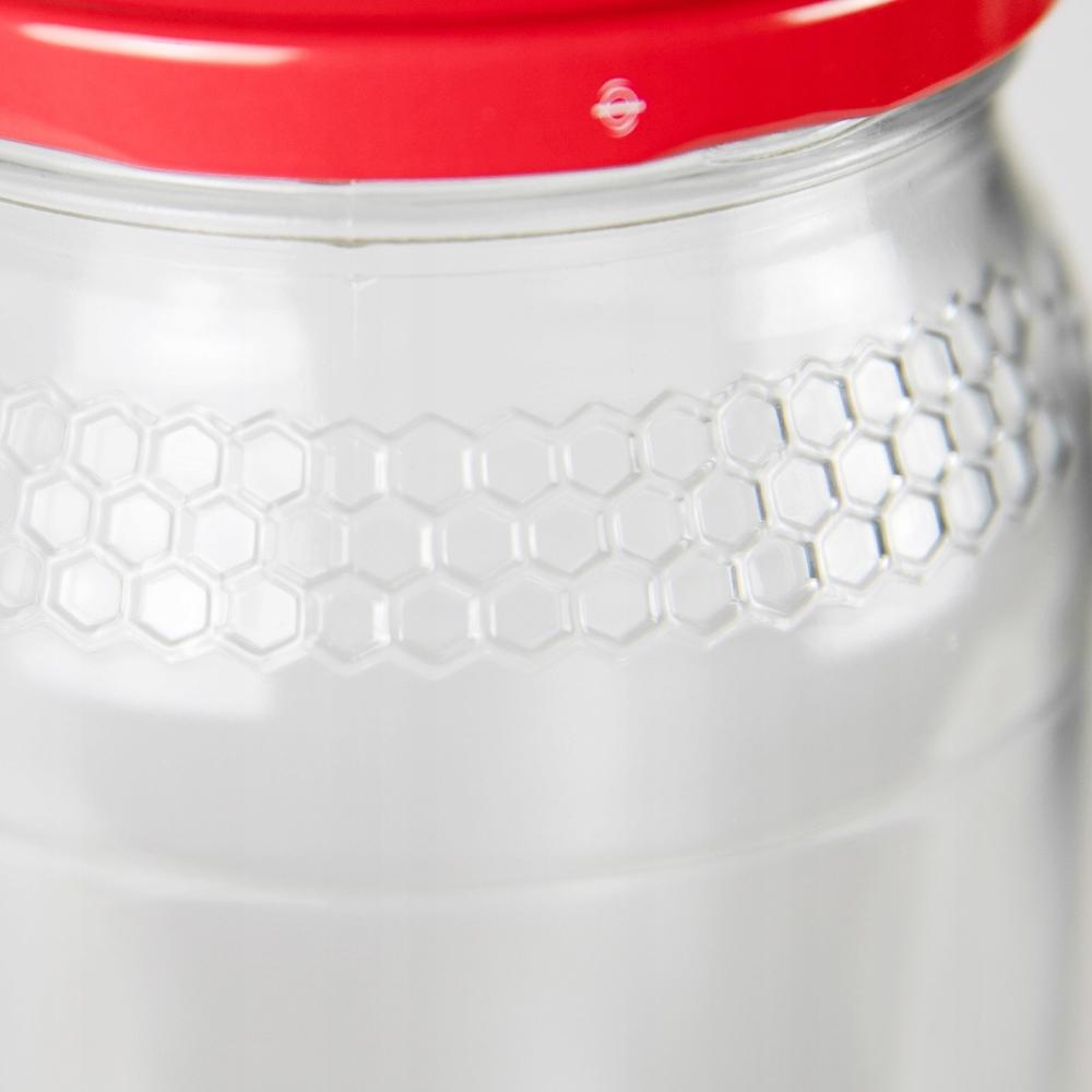 8x Jar 900 ml BEE HONEYCOMB with screw cap fi82 for HONEY jar 0.9L