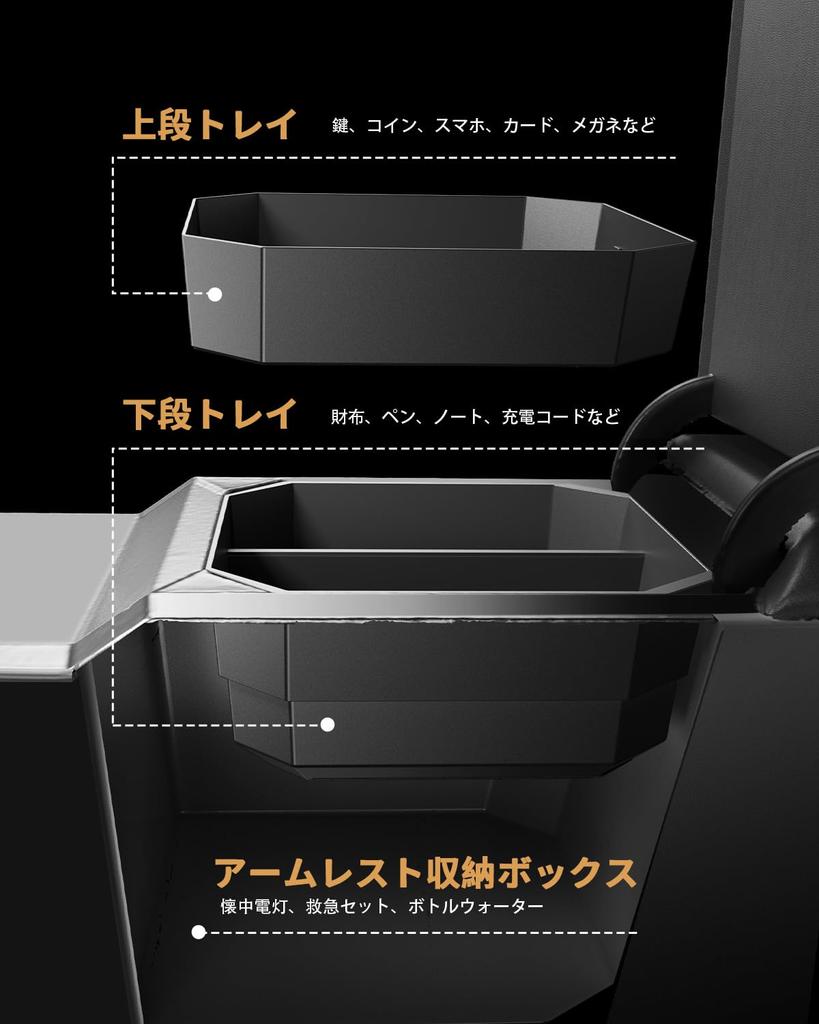 ECOZEN Console Box Set and Bottom for the New Subaru Crosstrek Console Small Item Storage Center Car Storage ABS Crosstrek Car Interior Parts (Top