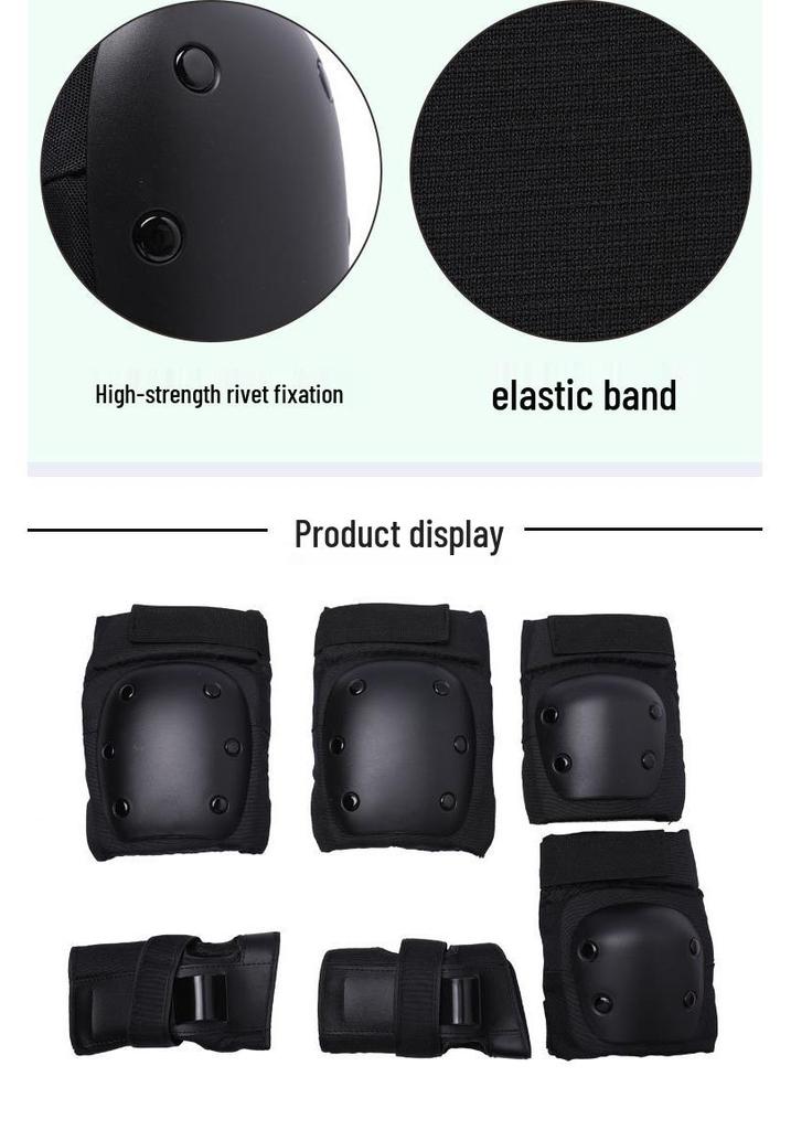 Padded Hand, Elbow, and Knee Protection Set for Ice Skating, Skateboarding, and Biking (6-Piece)