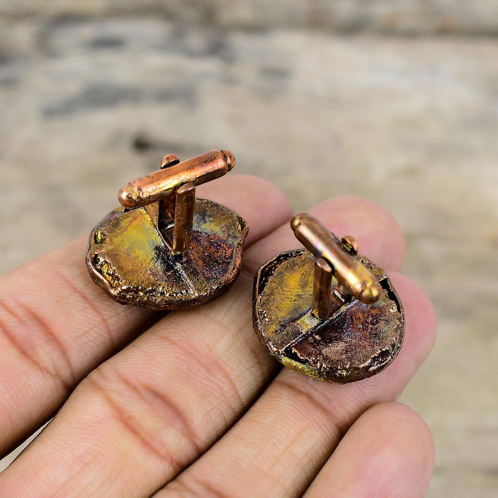 Запонки Solar Quartz Druzy, запонки из меди, гальванопластика, драгоценные камни, совершенно новые запонки, гальванопластика, подарок для папы