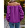 Women Pullovers Blouses and Shirts Ladies Autumn Winter Long Sleeve Off the Shoulder Shirt Tops