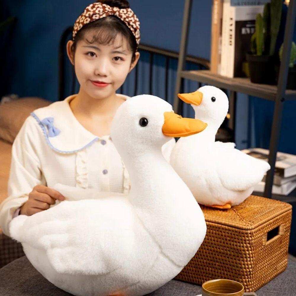 Soft Throw Pillow White Goose Stuffed Realistic Simulated Duck Toy Duck Plush Toy Birthday Gifts