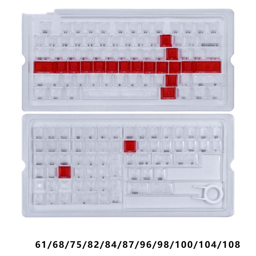 Full Transparent Transparent Keycaps Set Cherry Profile PC Keycaps Desktop Accessories