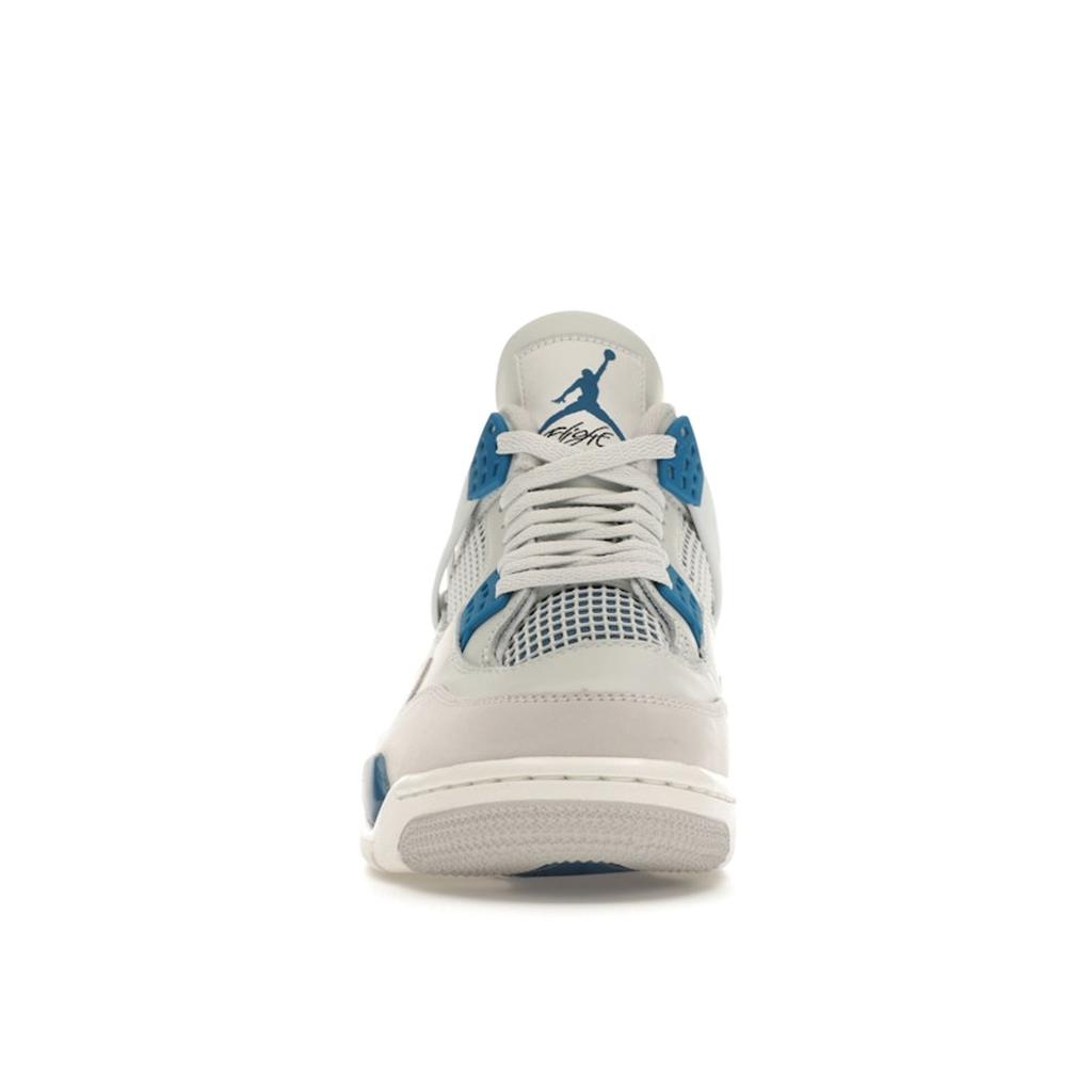 Air Jordan 4 Retro Military Blue 2024 Unisex Sneakers Cream Off-White Neutral-Grey FV5029-141