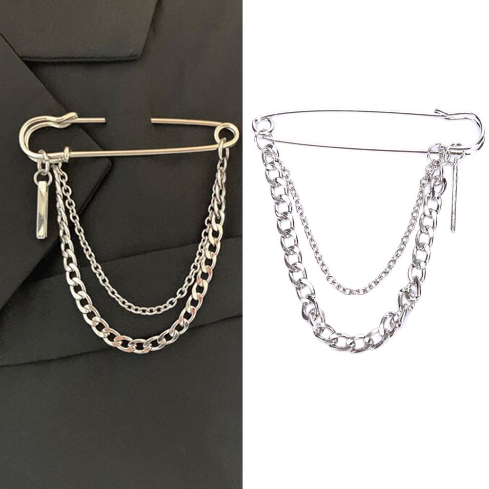 1Pc Unisex Classic Chain Pin Brooches Bf Punk Hip Hop Jewelry Gifts
