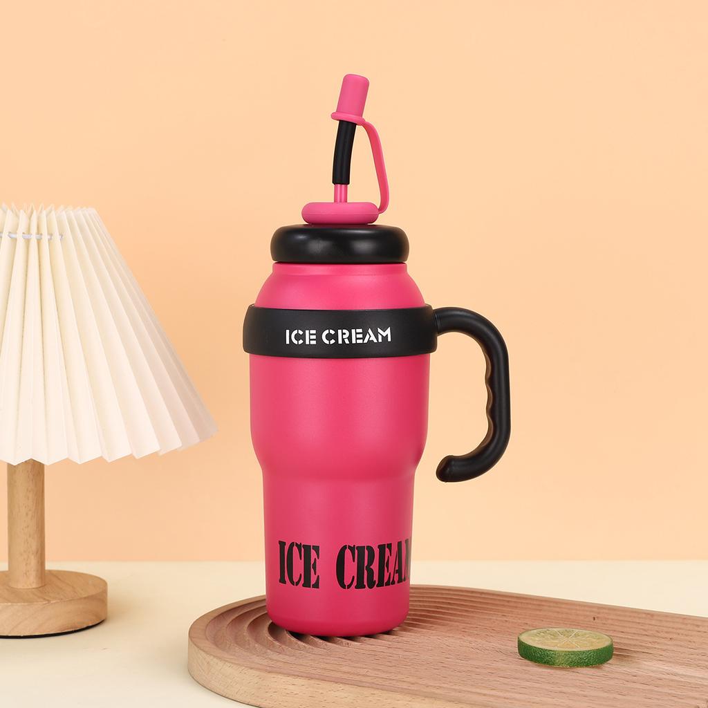 Stainless Steel Big MAC Handle Ice Bulba Cup High Appearance Level Tea Separation Thermos Cup Portable Car Handy Cup