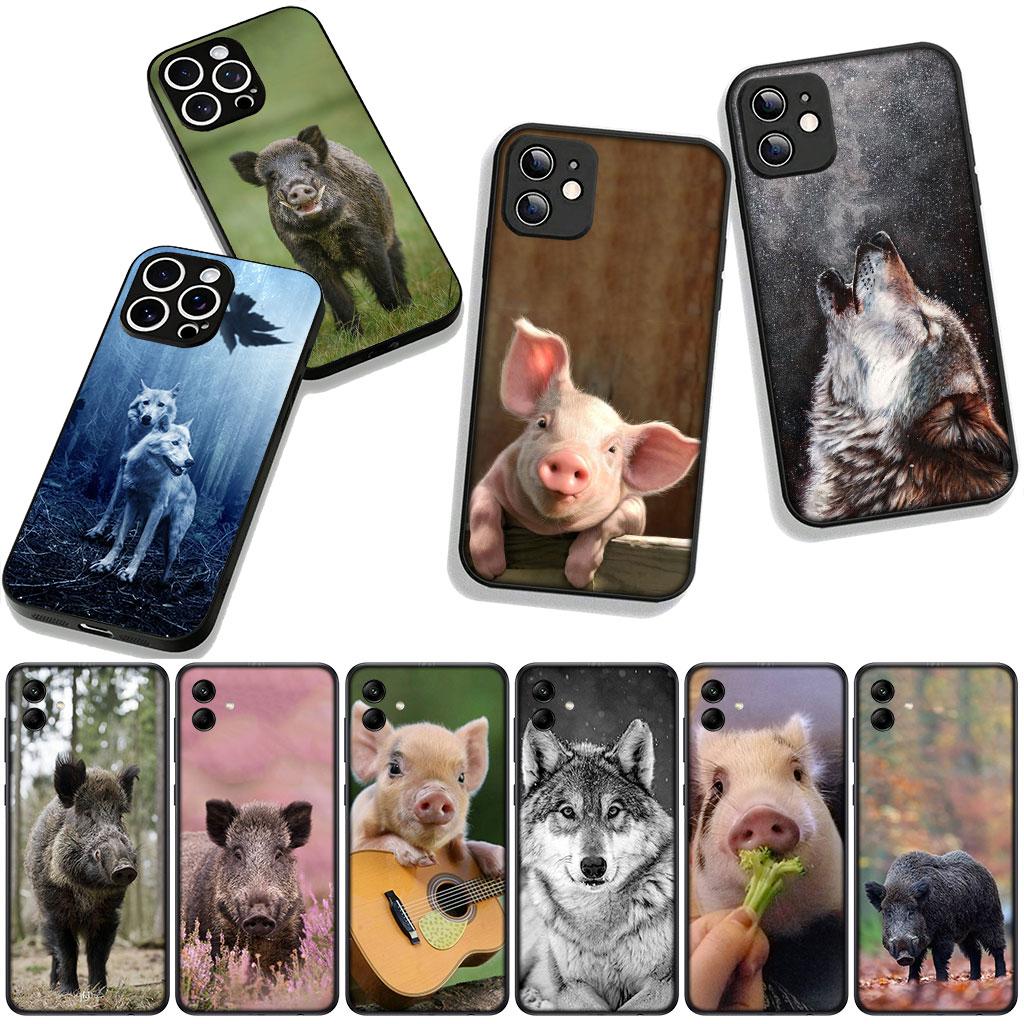 pig Wild boar Wolf Phone Cover Case for Samsung Galaxy S25 S24 S22 S23 FE Ultra Plus A56 A05 A06 A15 A16 A55 S7 Edge Casing