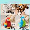Panda Tiger Raccoon Parrot Plush Shoulder Simulation Toy Animal Birthday Gift
