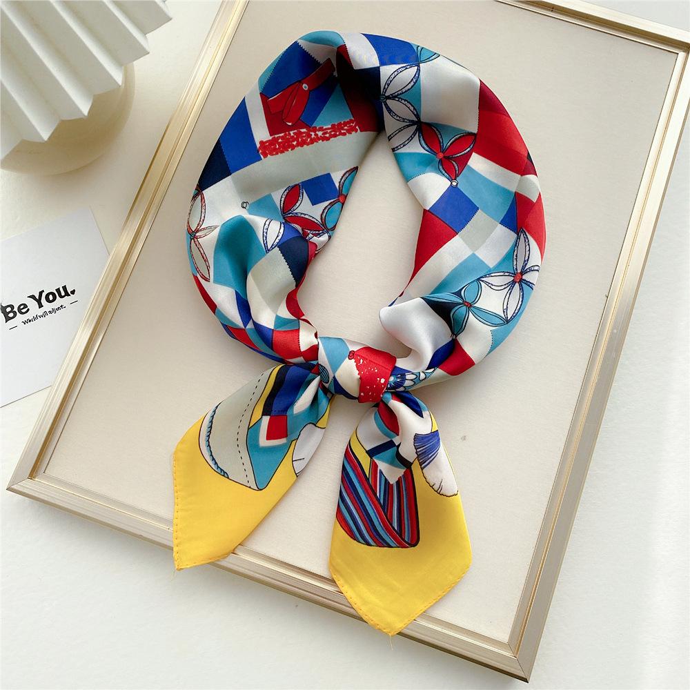 Fashion Decoration Scarf Hairband Tie Hair 70 Small Square Scarf Silk Scarf Women'S Spring And Autumn Versatile Small Scarf Professional Scarf
