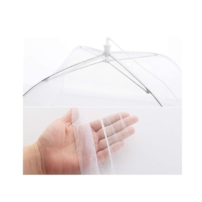 Cloche alimentaire pliable - Anti mouche - Maille polyester - Voyage - Camping - Maison