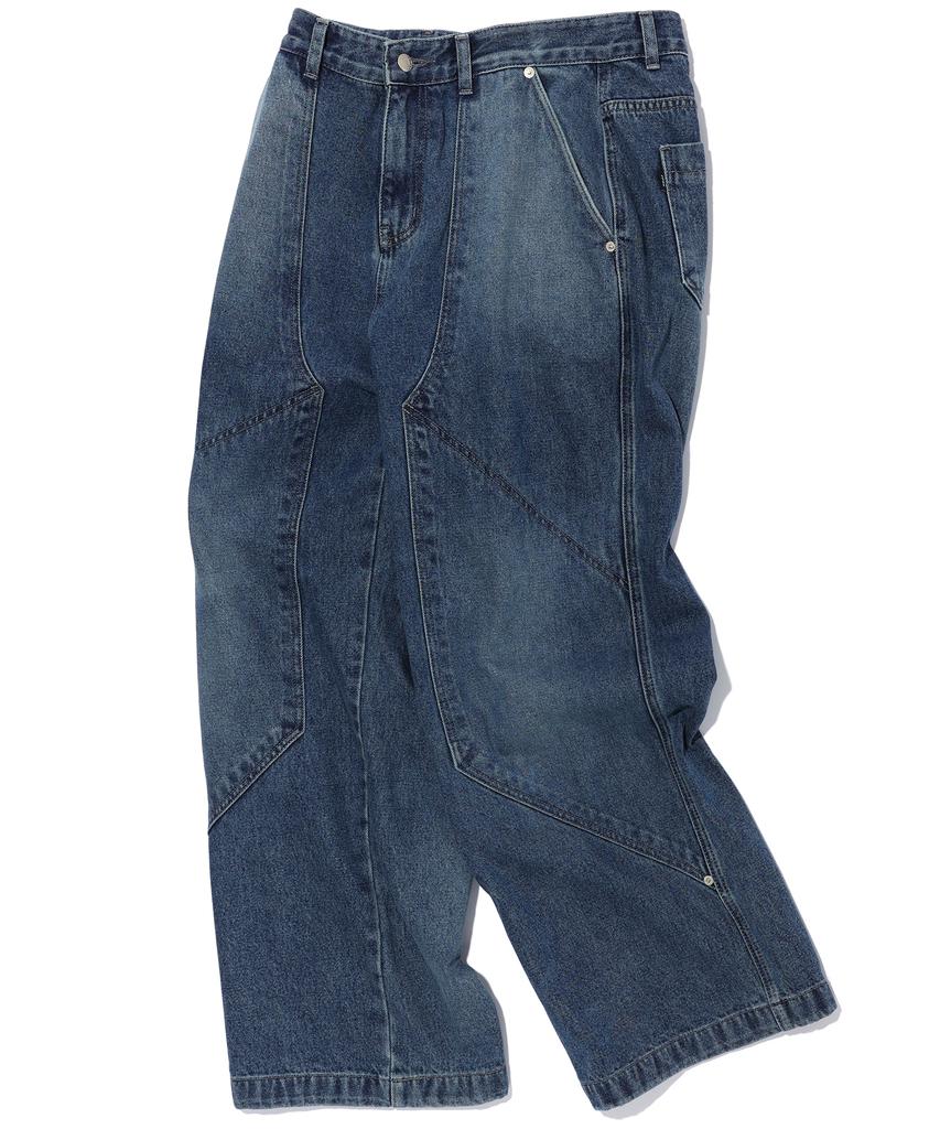 CPGN STUDIO Layered Wide Denim Pants Indigo Blue